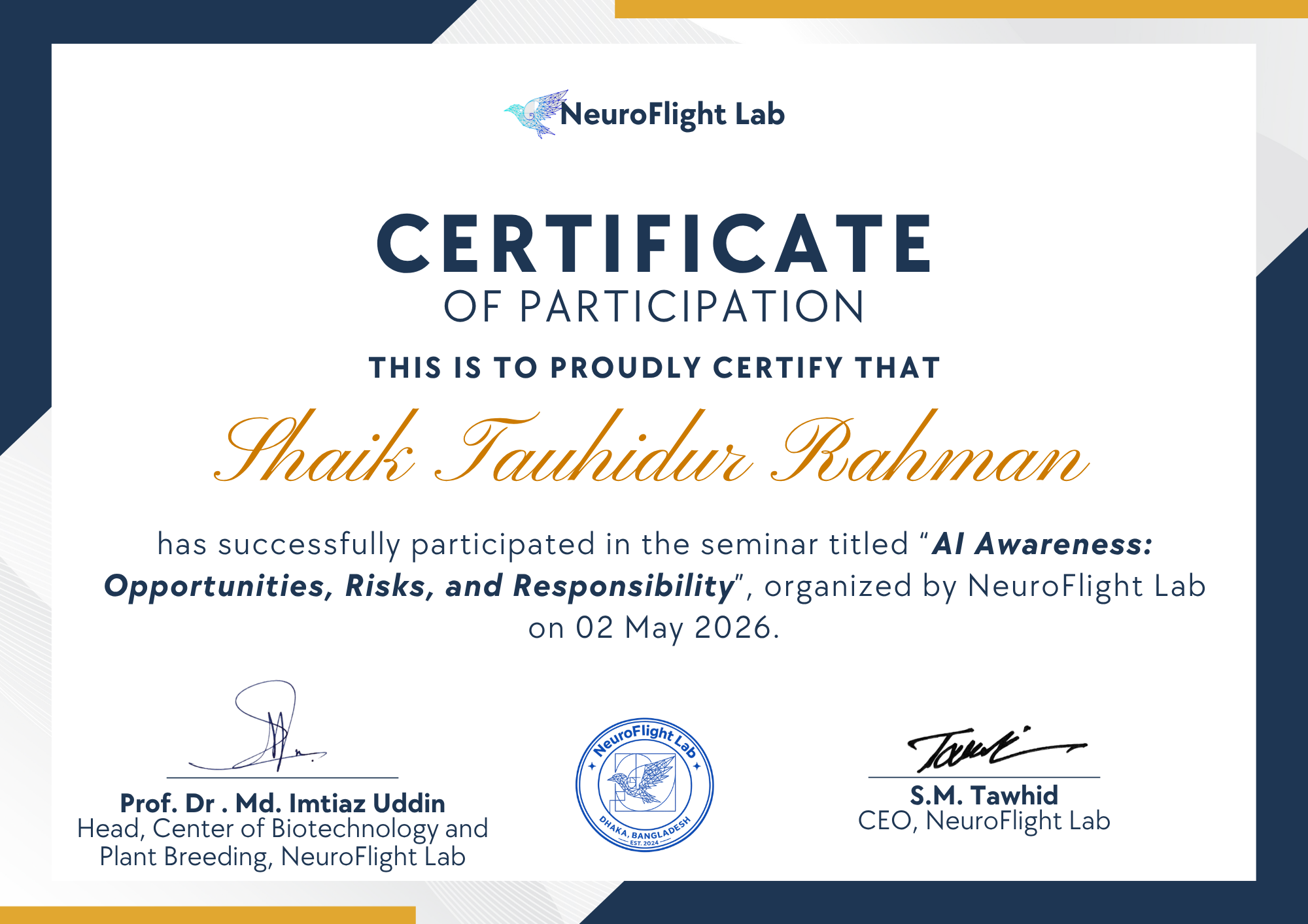 Certificate